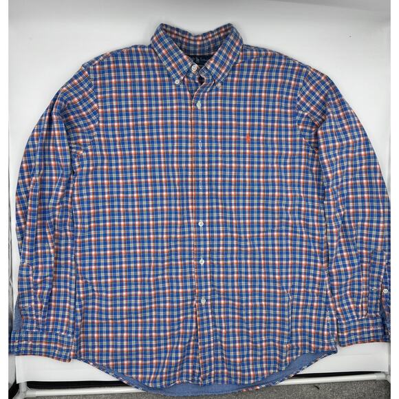 Ralph Lauren Mens Vintage Plaid Lined Button Down Shirt Large - Picture 5 of 5